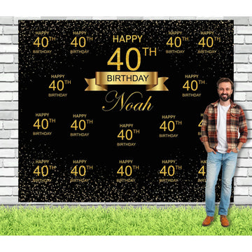 Step, Repeat Black and Gold Glitter Backdrop - iJay Backdrops